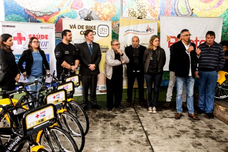 04.10.2019 - Prefeita Paula Mascarenhas no evento de início do Bikepel - Foto: Gustavo Vara