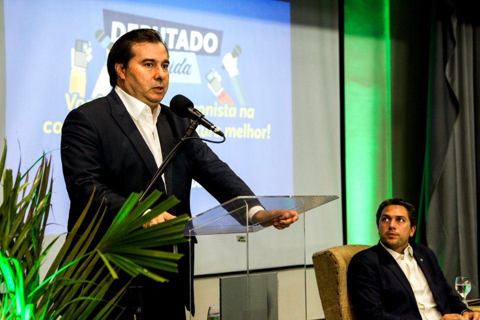 18.10.2019 - Prefeita Paula Mascarenhas participa da palestra do presidente da Câmara dos Deputados, Rodrigo Maia, promovida pelo deputado federal Daniel Trzeciak - Foto: Gustavo Vara