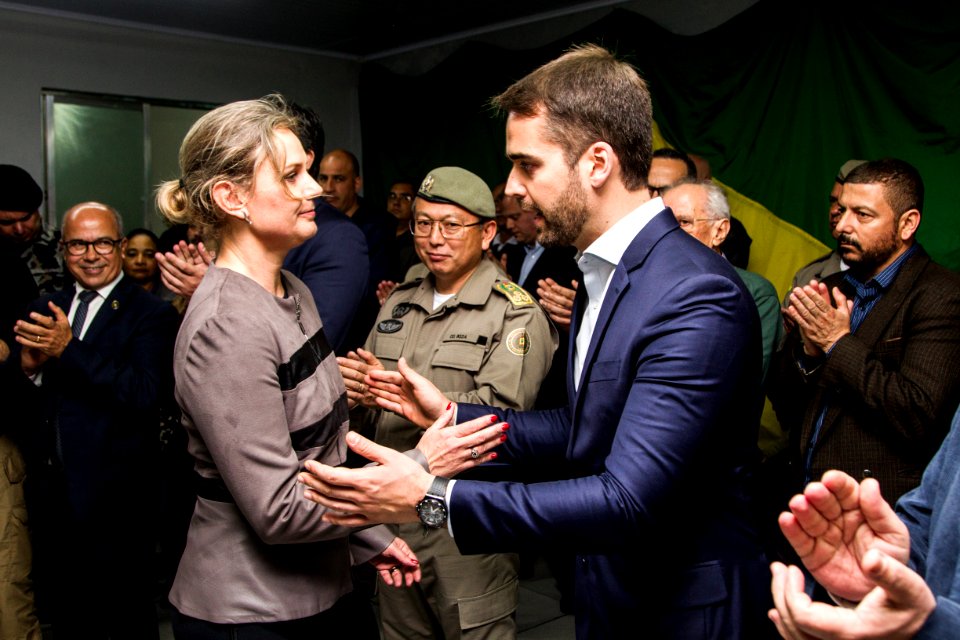 17.10.2019 - Prefeita Paula Mascarenhas e o Governador Eduardo Leite durante o evento de inauguração do BP Choque - Foto: Gustavo Vara