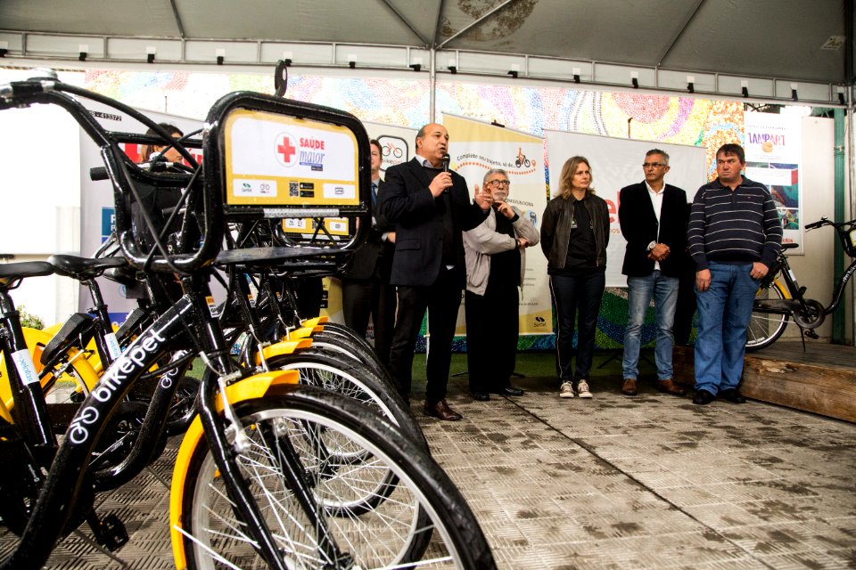 04.10.2019 - Prefeita Paula Mascarenhas no evento de início do Bikepel - Foto: Gustavo Vara