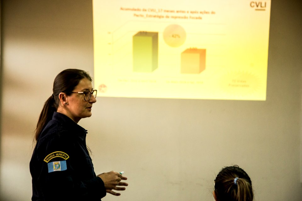 14.10.2019 - Prefeita Paula Mascarenhas durante reunião do GGI - Foto: Gustavo Vara
