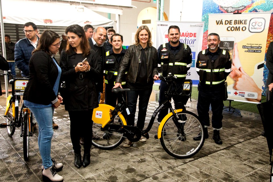 04.10.2019 - Prefeita Paula Mascarenhas no evento de início do Bikepel - Foto: Gustavo Vara