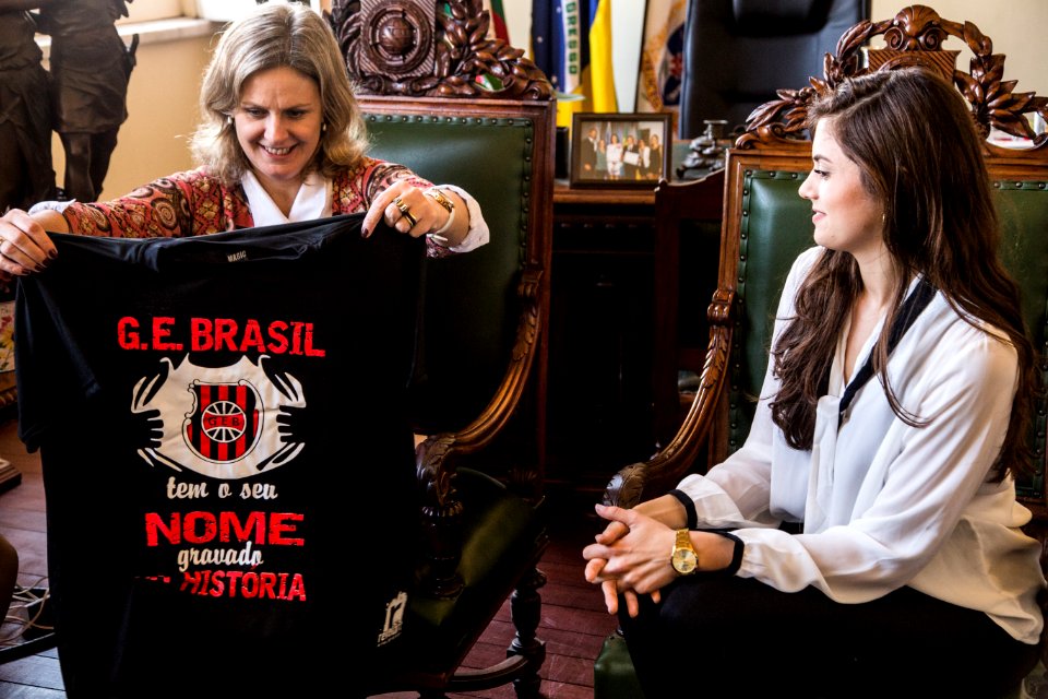27.08.2019 - Prefeita Paula Mascarenhas em reunião com Grêmio Esportivo Brasil - Foto: Gustavo Vara