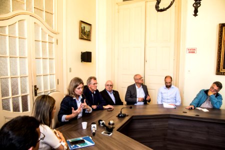 30.09.2019 - Prefeita Paula Mascarenhas durante coletiva de imprensa para apresentar dados da situação financeira do município - Foto: Gustavo Vara