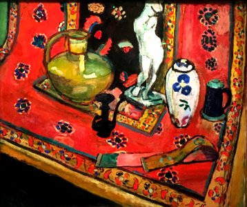 Figurine and Vase on Oriental Carpet - Henri Matisse