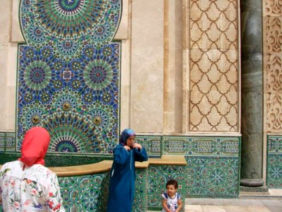 by the mosque Hassan II photo