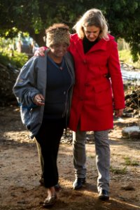12.09.2019 - Prefeita Paula Mascarenhas  durante visita a um dos pontos da cidade que passou por alagamentos, no Corredor do Obelisco - Foto: Gustavo Vara