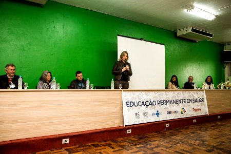 26.08.2019 - Prefeita Paula Mascarenhas participa da abertura do Seminário "Educação permanente em saúde para o  desenvolvimento do trabalho na saúde: pensando sobre o cuidado, a gestão e o controle social em Pelotas - Foto: Gustavo Vara