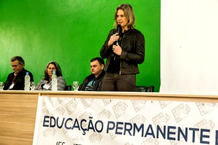26.08.2019 - Prefeita Paula Mascarenhas participa da abertura do Seminário "Educação permanente em saúde para o  desenvolvimento do trabalho na saúde: pensando sobre o cuidado, a gestão e o controle social em Pelotas - Foto: Gustavo Vara