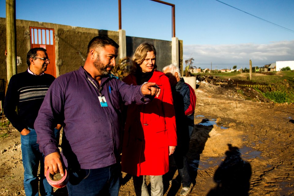 12.09.2019 - Prefeita Paula Mascarenhas  durante visita a um dos pontos da cidade que passou por alagamentos, no Corredor do Obelisco - Foto: Gustavo Vara