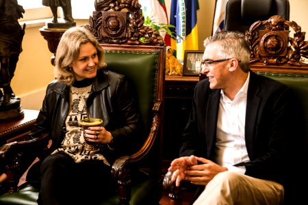 27.05.2019 - Prefeita Paula Mascarenhas recebe a visita do secretário de Esporte e Lazer, João Derly - Foto: Gustavo Vara