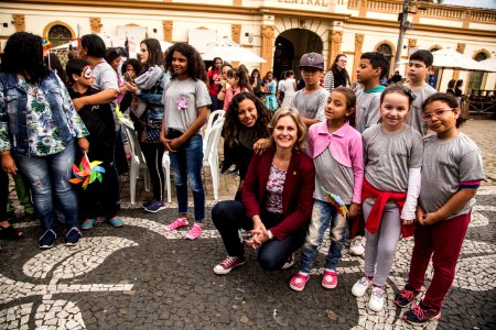 12.06.2019 - Prefeita Paula Mascarenhas durante lançamento da Campanha de Combate ao Trabalho Infantil - Foto: Gustavo Vara photo