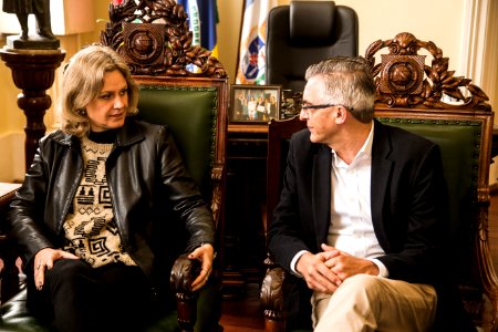 27.05.2019 - Prefeita Paula Mascarenhas recebe a visita do secretário de Esporte e Lazer, João Derly - Foto: Gustavo Vara