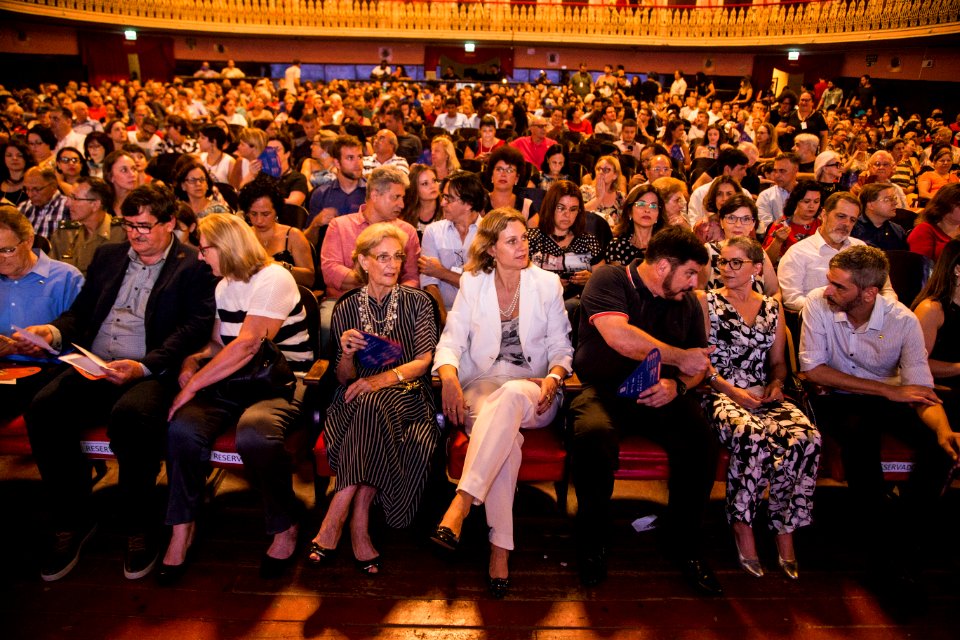 14.01.2019 - Prefeita Paula Mascarenhas e o vice Idemar Barz na abertura oficial do Festival Internacional SESC de Música - Foto: Gustavo Vara