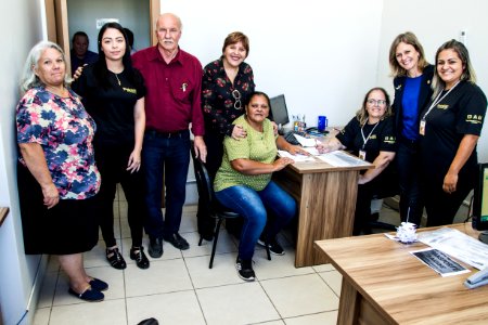 21.03.2019 - Prefeita Paula Mascarenhas e o vice Idemar Barz na inauguração do novo espaço de atendimento do Departamento de Assistência ao Usuário (DAU) e apresentação do modelo de transporte intermunicipal da SMS - Foto: Gustavo Vara