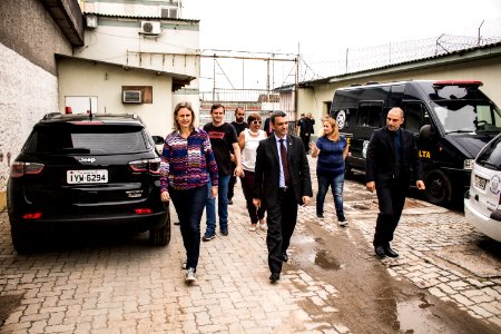 12.02.2019 - Prefeita Paula Mascarenhas recebe a visita  do superintendente da Susepe, Mario Santa Maria Junior, onde vistoriaram o Presídio Regional de Pelotas e a escola Franklin Olivé Leite - Foto: Gustavo Vara