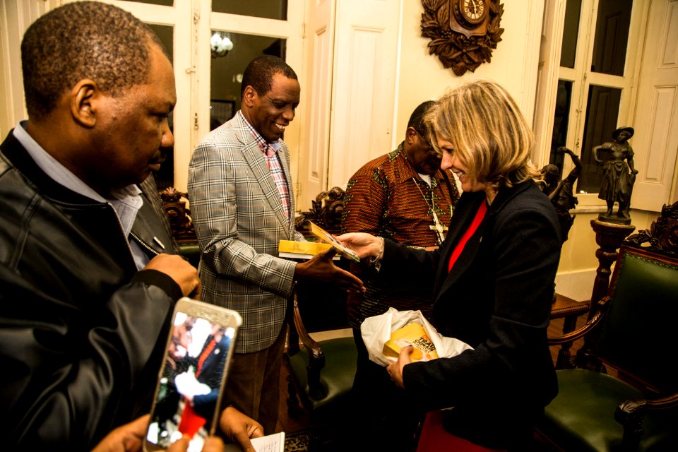 16.05.2019 - Prefeita Paula Mascarenhas recebe comitiva africana - Foto: Gustavo Vara