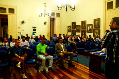 01.04.2019 - Vice-prefeito Idemar Barz na entrega da premiação do Campeonato de Futebol amador - Foto Michel Corvello