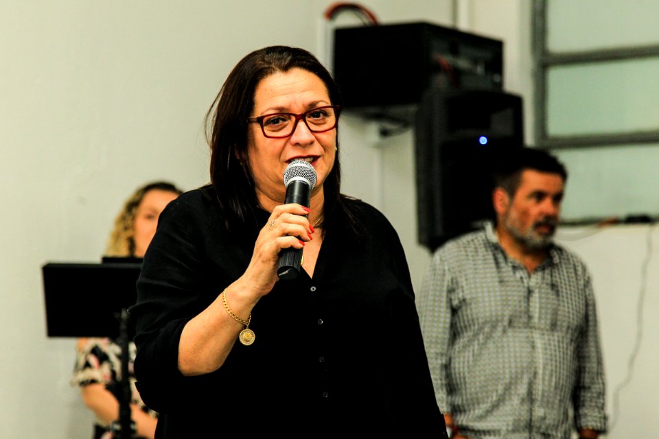 19.10.2018 - Prefeita Paula Mascarenhas durante homenagem ao Dia do Professor aos professores da rede municipal - Foto: Gustavo Vara