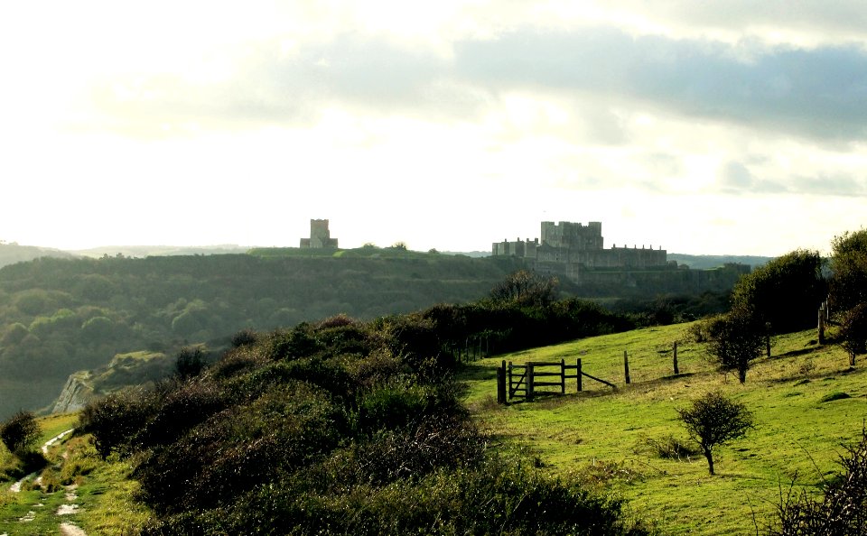 Dover Castle over the cliffs