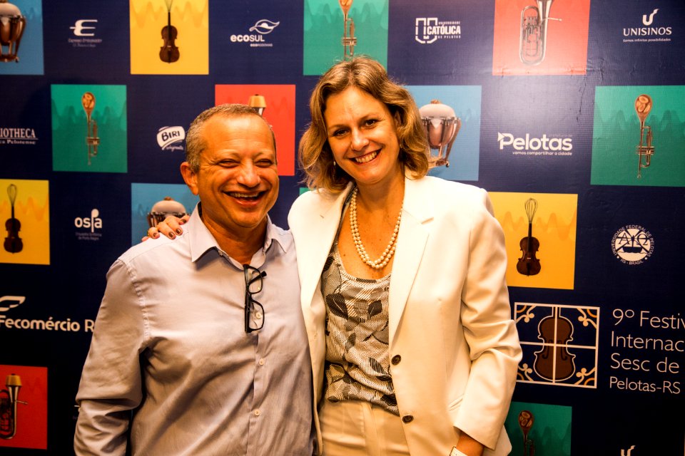 14.01.2019 - Prefeita Paula Mascarenhas e o vice Idemar Barz na abertura oficial do Festival Internacional SESC de Música - Foto: Gustavo Vara