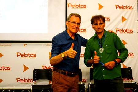 01.04.2019 - Vice-prefeito Idemar Barz na entrega da premiação do Campeonato de Futebol amador - Foto Michel Corvello