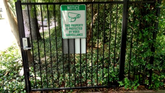 Pedestrian Gate with Warning Sign 1 photo