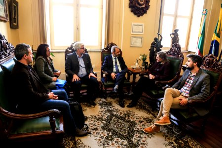 11.09.2018 - Prefeita Paula Mascarenhas em reunião com o presidente da entidade nacional de Parques Tecnológicos, Jorge Audy - Foto: Gustavo Vara