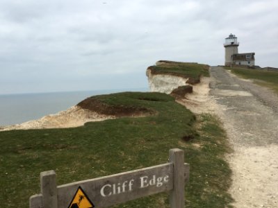 Dover Cliff edge sign photo