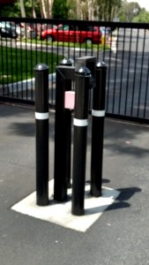 Vehicle Gate Security Keypad with Bollards 1