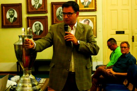 01.04.2019 - Vice-prefeito Idemar Barz na entrega da premiação do Campeonato de Futebol amador - Foto Michel Corvello
