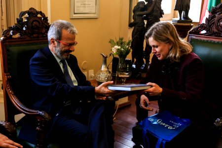 11.09.2018 - Prefeita Paula Mascarenhas em reunião com o presidente da entidade nacional de Parques Tecnológicos, Jorge Audy - Foto: Gustavo Vara