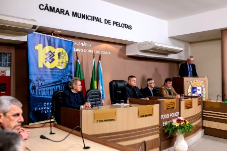 11.07.2018 Sessão solene da Câmara aos 100 anos Banco do Brasil em Pelotas - Fotos Gustavo Mansur