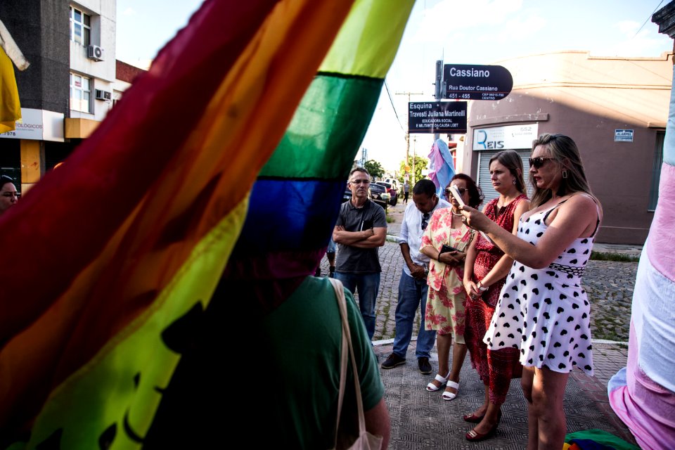 29.01.2019 - Inauguração da Travessa Travesti Juliana Martinelli na esquina das ruas Barão de Santa Tecla e Cassiano - Foto: Gustavo Vara