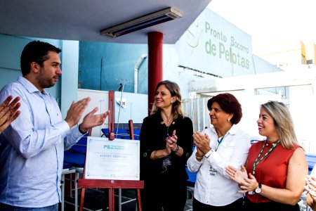 29.03.2019 - Prefeita Paula Mascarenhas no ato de entrega de materiais ao Pronto Socorro, via doação do deputado federal Daniel Trzeciak, através da não utilização de recursos em seu gabinete - Foto: Gustavo Vara