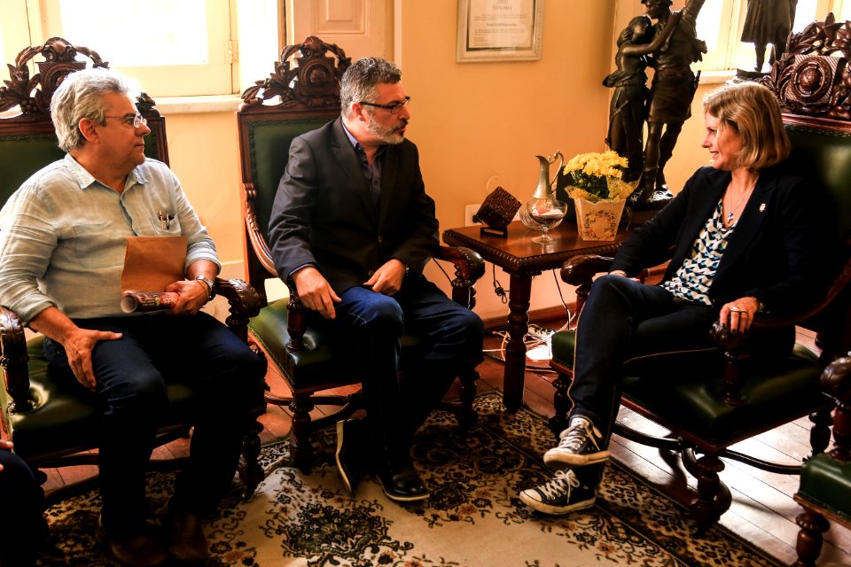 05.12.2018 - Prefeita Paula Mascarenhas em reunião com Jorge Imperatone, coordenador do programa Microcrédito Gaúcho - Foto: Gustavo Vara