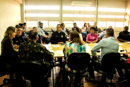 11.01.2019 - Prefeita Paula Mascarenhas durante reunião do GGI na Secretaria de Segurança Pública - Foto: Gustavo Vara