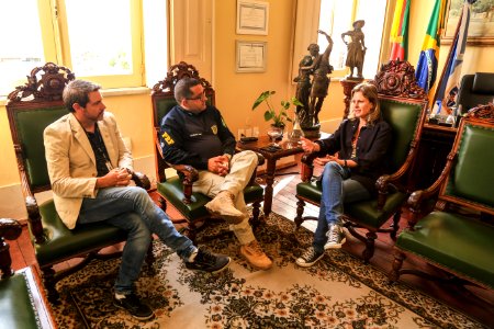 25.01.2018 - Prefeita Paula Mascarenhas em reunião com José Dourado e Goia da Polícia Rodoviária Federal