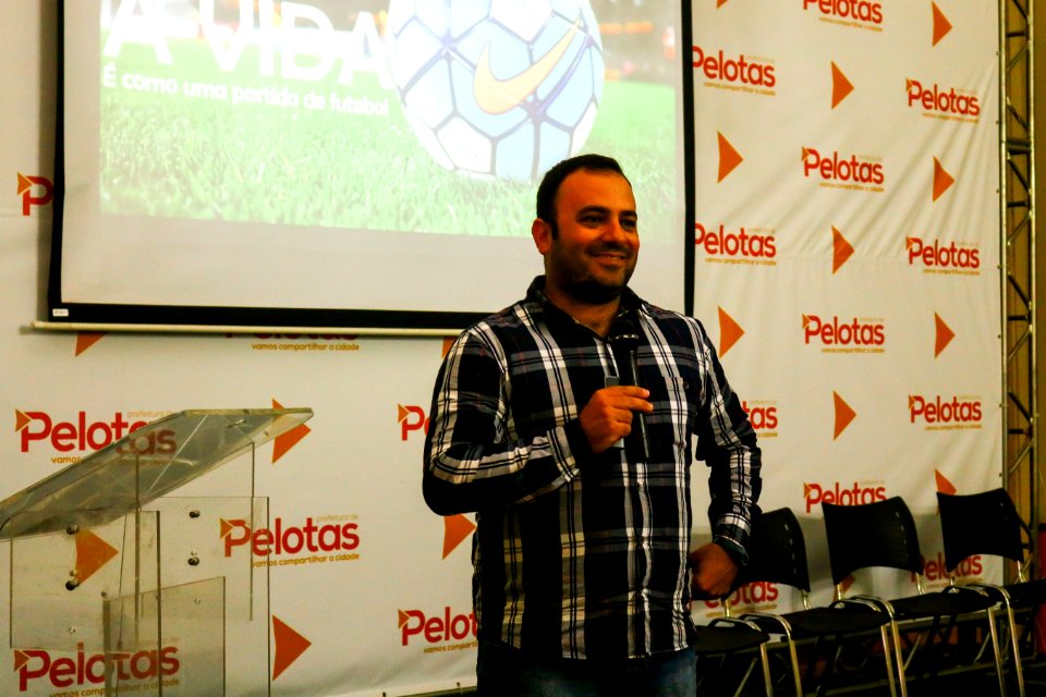 01.04.2019 - Vice-prefeito Idemar Barz na entrega da premiação do Campeonato de Futebol amador - Foto Michel Corvello