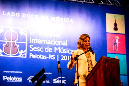 14.01.2019 - Prefeita Paula Mascarenhas e o vice Idemar Barz na abertura oficial do Festival Internacional SESC de Música - Foto: Gustavo Vara