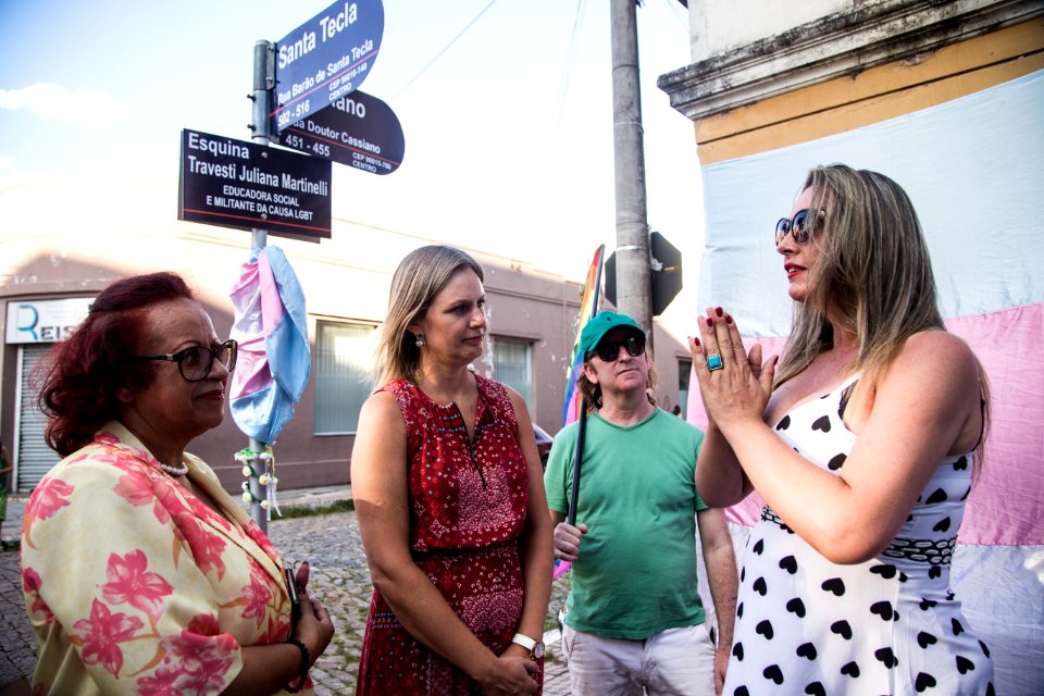 29.01.2019 - Inauguração da Travessa Travesti Juliana Martinelli na esquina das ruas Barão de Santa Tecla e Cassiano - Foto: Gustavo Vara