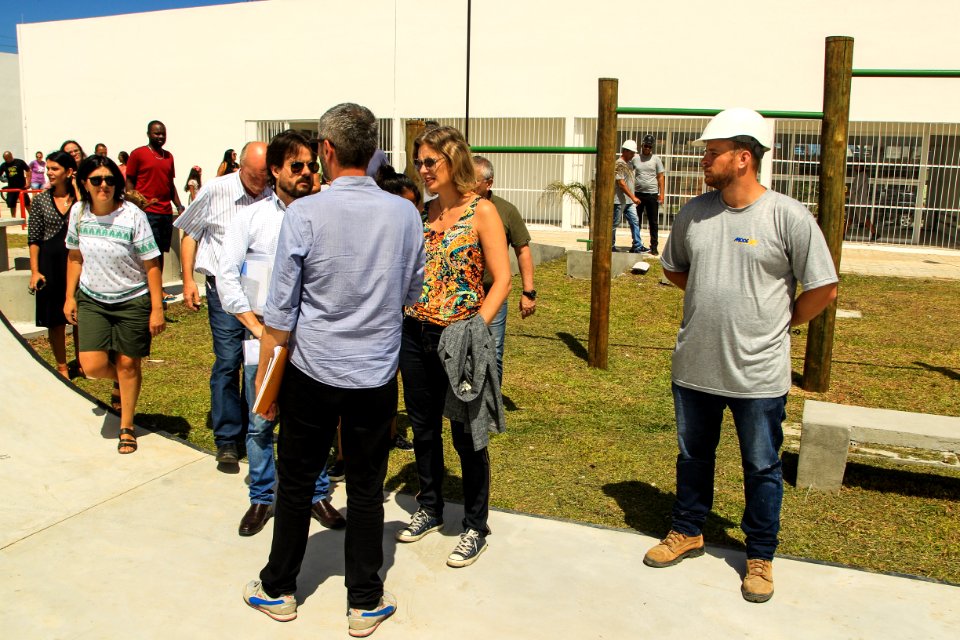 04.01.2019 - Prefeita Paula Mascarenhas visita às obras do CEU Dunas  - Foto: Gustavo Vara