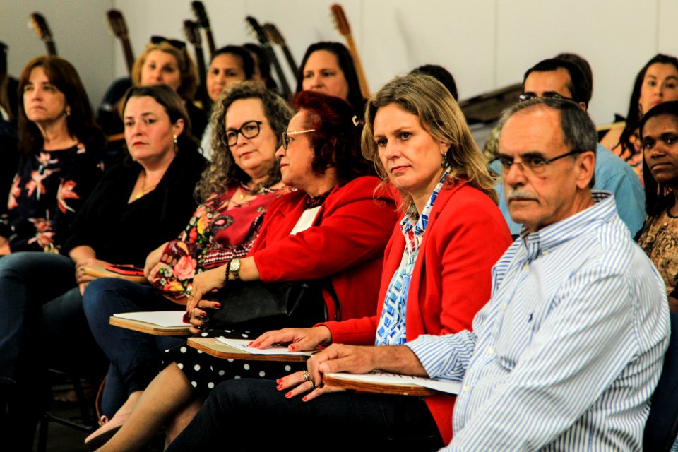 19.10.2018 - Prefeita Paula Mascarenhas durante homenagem ao Dia do Professor aos professores da rede municipal - Foto: Gustavo Vara