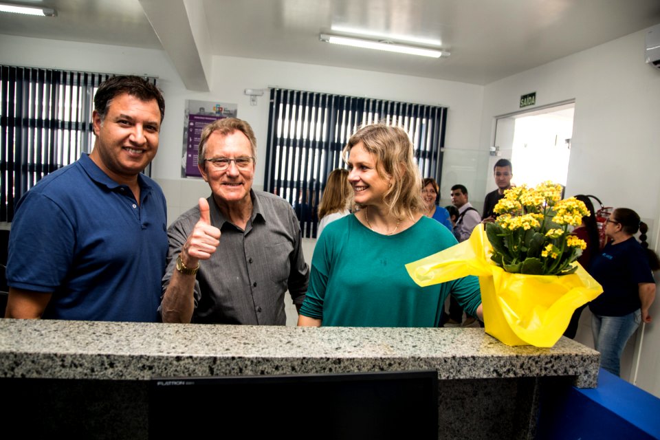 29.09.2018 - Prefeita Paula Mascarenha e o vice Idemar Barz na cerimônia de inauguração da UBS Virgilio Costa - Foto: Gustavo Vara