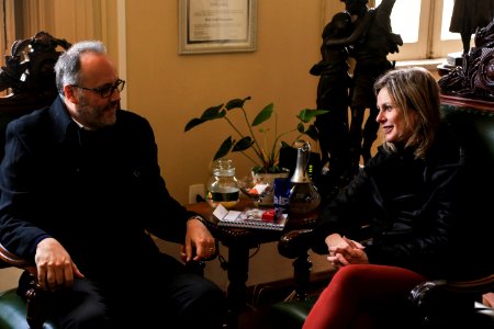 14.06.2018 - Prefeita Paula Mascarenhas recebe a visita do reitor da UCPel,  José Carlos Pereira Bachettini Júnior, e coordenação do curso de engenharia para convite para a comemoração dos 50 anos do curso - Foto: Gustavo Vara