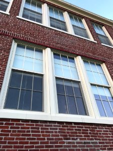 Double paned aluminum windows