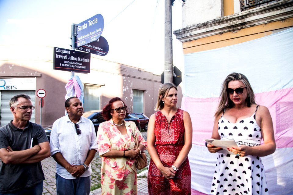 29.01.2019 - Inauguração da Travessa Travesti Juliana Martinelli na esquina das ruas Barão de Santa Tecla e Cassiano - Foto: Gustavo Vara