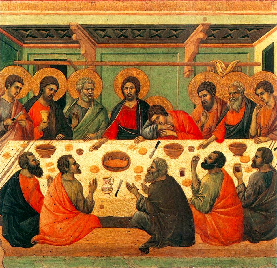 DUCCIO di Buoninsegna Last Supper (scene 3) 1308-11