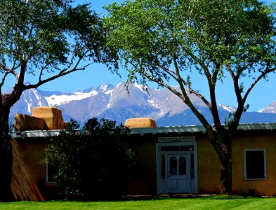 Commandant's Quarters and Blanca Peak, Fort Garland