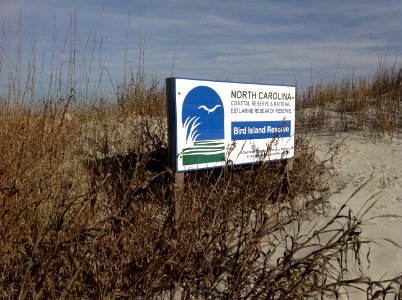 sign Bird Island K McVerry NC Coastal Reserve